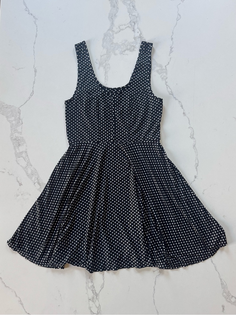 Free People Black & White Polka Dot Skater Summer  Dress - Medium